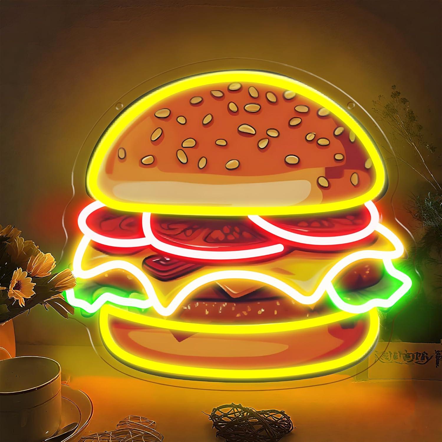 Burger Neon Sign LED Hamburger - đánh giá và giá Lighting Decoration Ideas