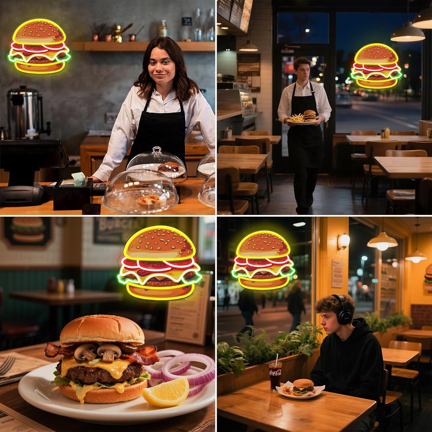 Burger Neon Sign LED Hamburger - đánh giá và giá Lighting Decoration Ideas